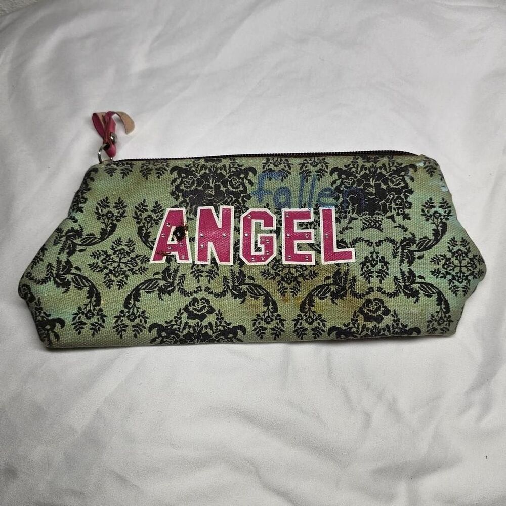 victorias secret y2k 2000s angel green makeup bag